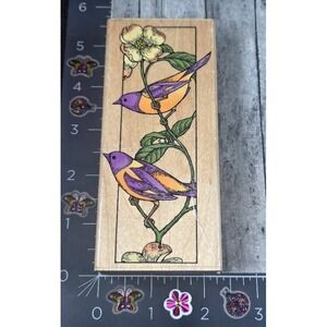 Hero Arts Bird Bookmark H923 Flowers Tree Branch Rubber Stamp Wood #D1